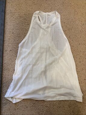 Lululemon athletica White Sheer Stripe Racerback Tank